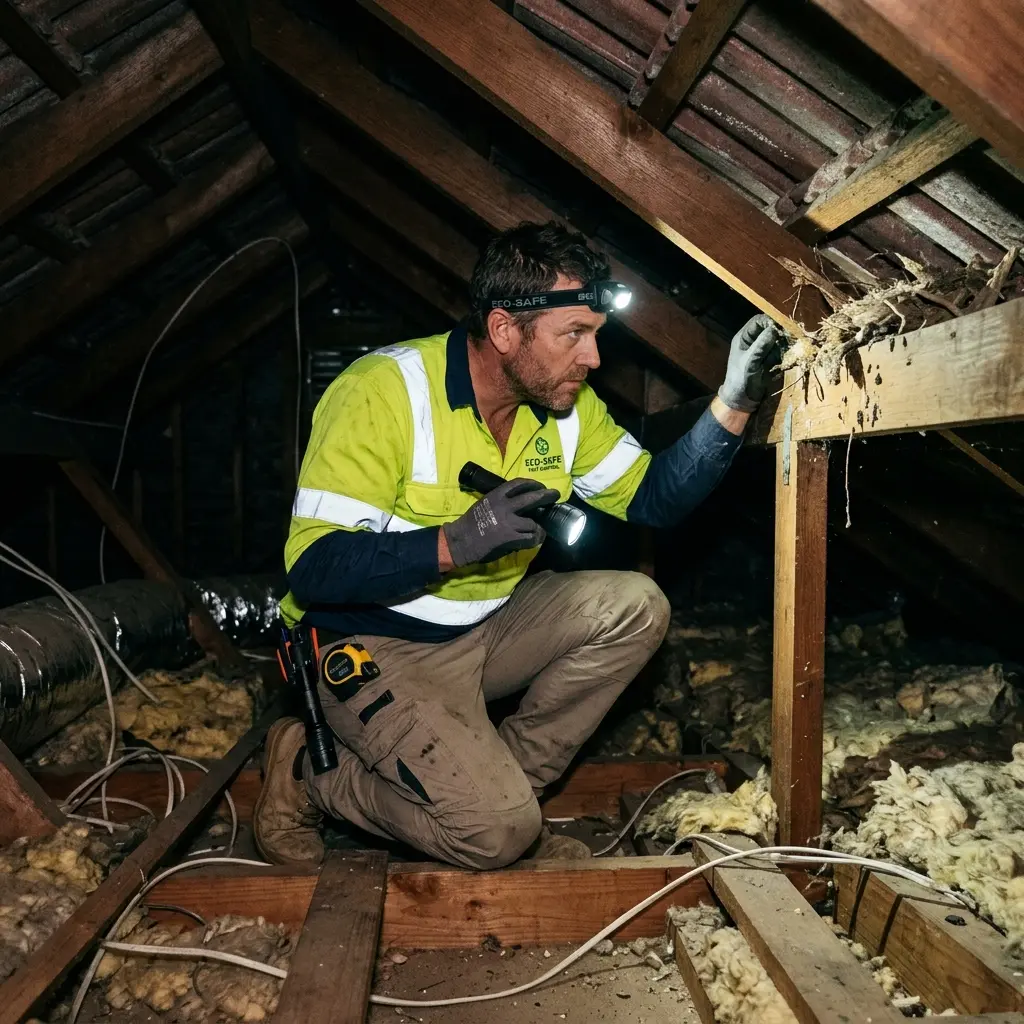 Technician inspecting a Pascoe Vale subfloor void for a deceased cat